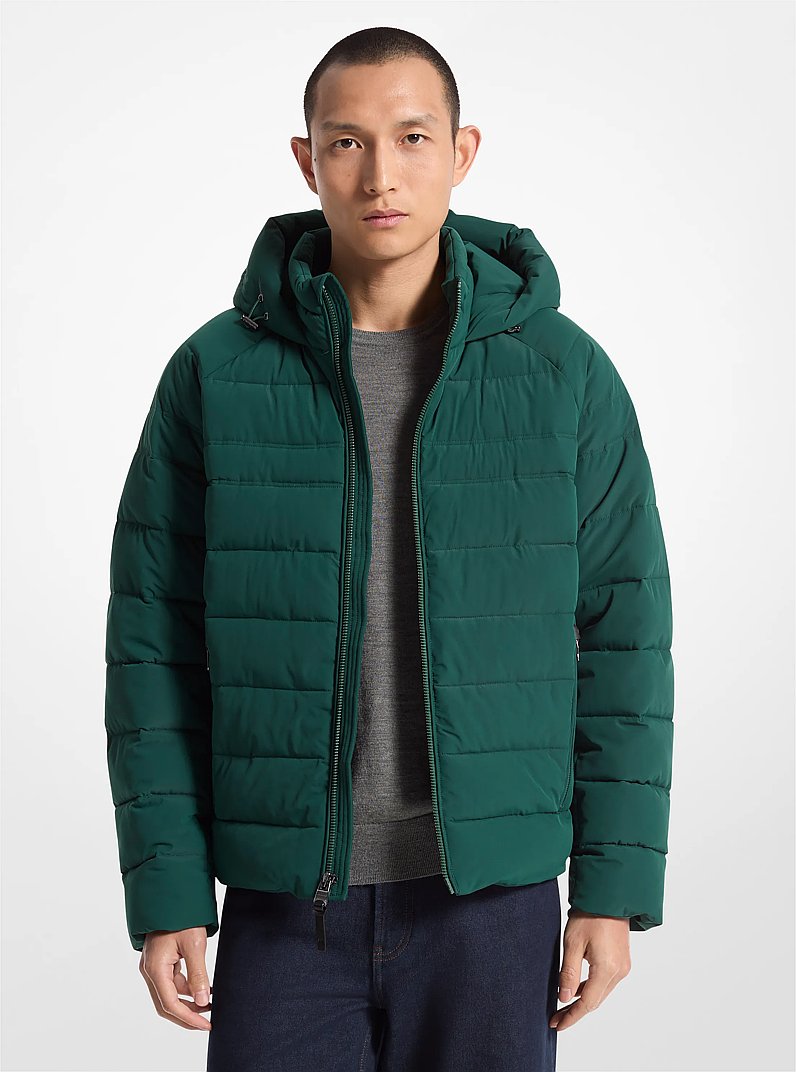 Clarkston Packable Quilted Hooded Jacket in DARK EMERALD | Michael Kors