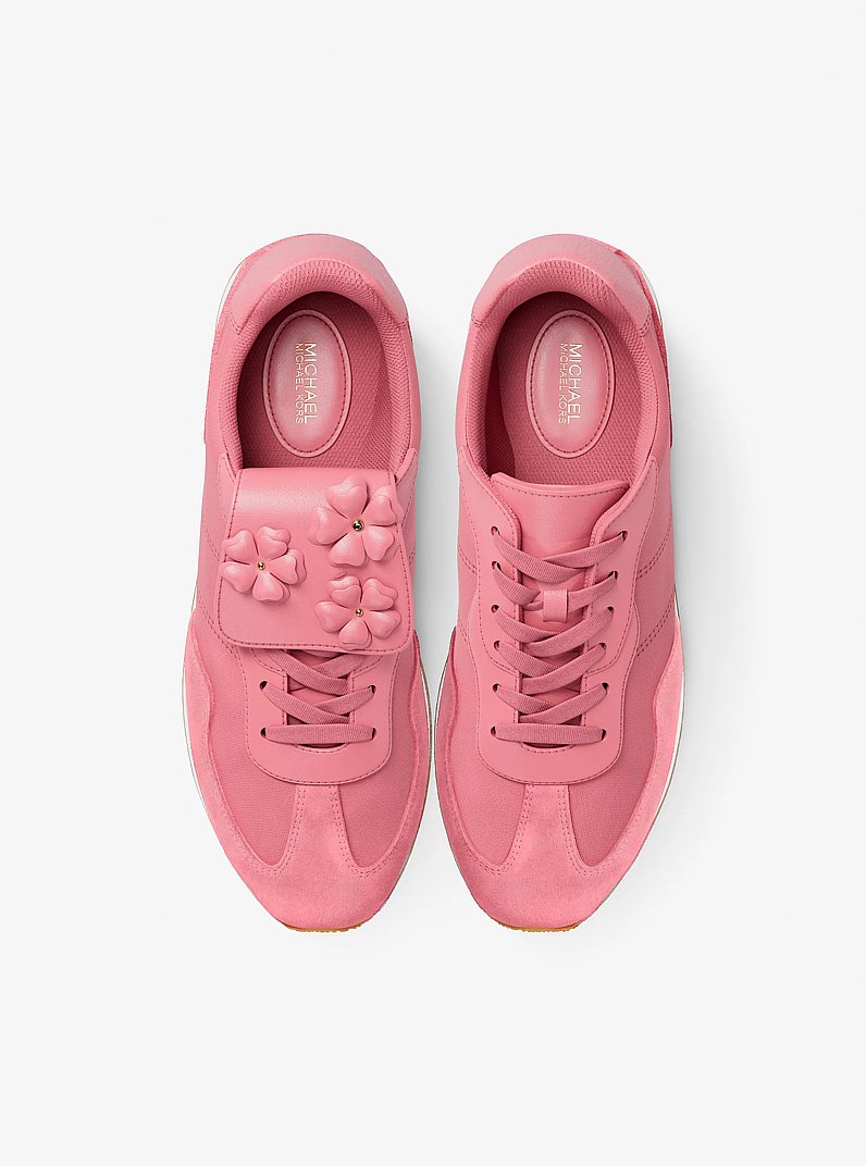 Essex Embellished Nylon Trainer in CARNATION | Michael Kors