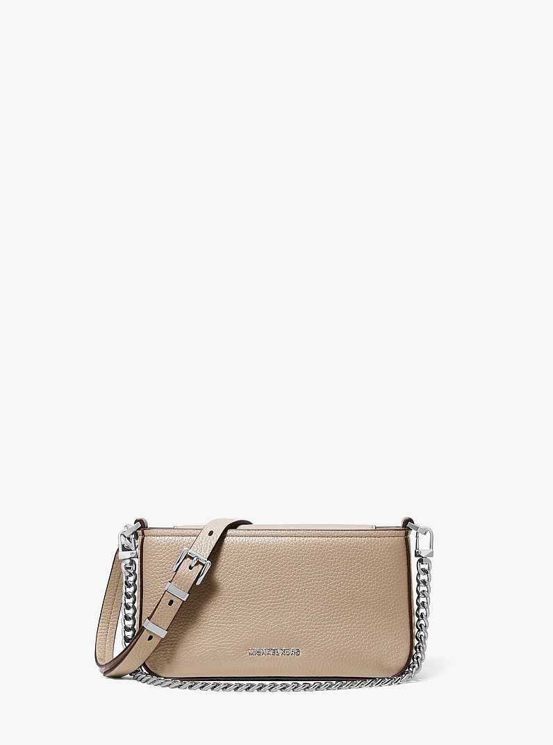 Bryant Small Pebbled Leather Convertible Pochette in LIGHT SAND | Michael Kors