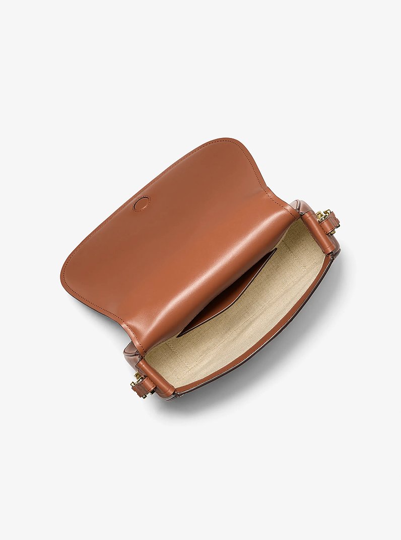 Sac &agrave; bandouli&egrave;re Lydia en cuir de taille moyenne in LUGGAGE | Michael Kors