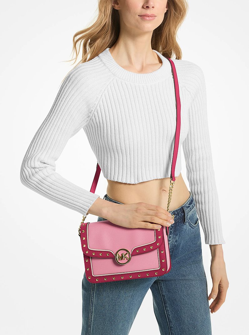 Bolso de hombro Leida mediano con tachuelas