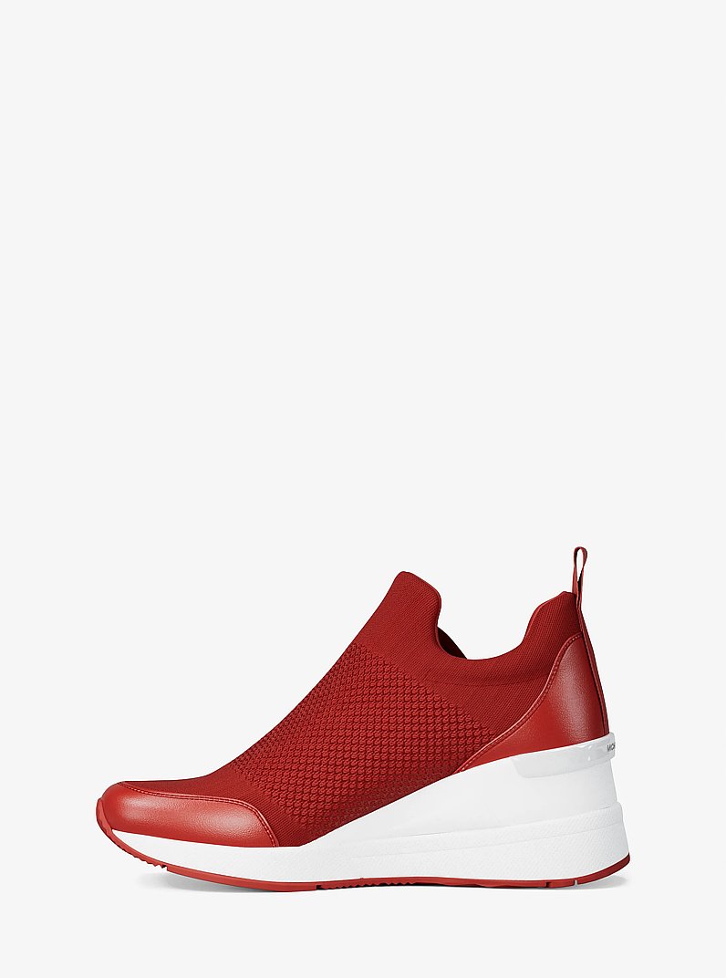 Willis Stretch Knit Trainer in CRIMSON | Michael Kors