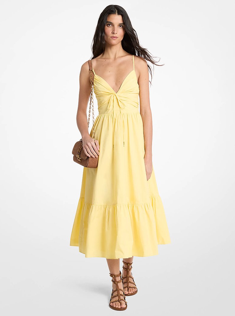 Midikleid aus Baumwoll-Popeline in ZITRONE | Michael Kors