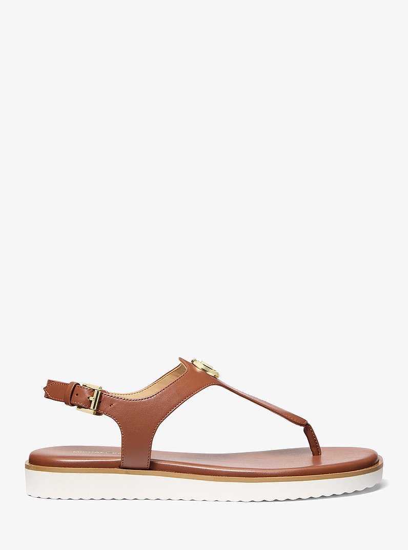 Sandalo infradito Val in pelle in CUOIO | Michael Kors