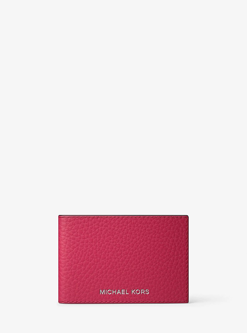 Cooper Pebbled Leather Wallet in DK RASPBERRY | Michael Kors