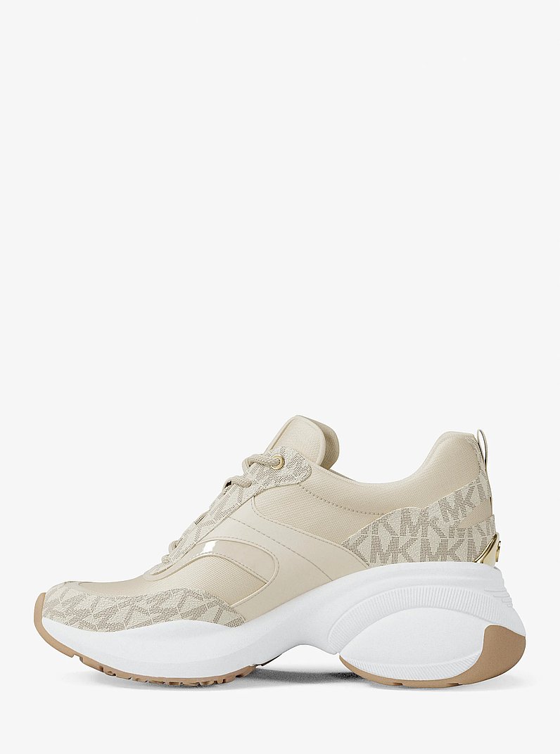 Kaia Signature Logo Trainer in VANILLA COMBO | Michael Kors