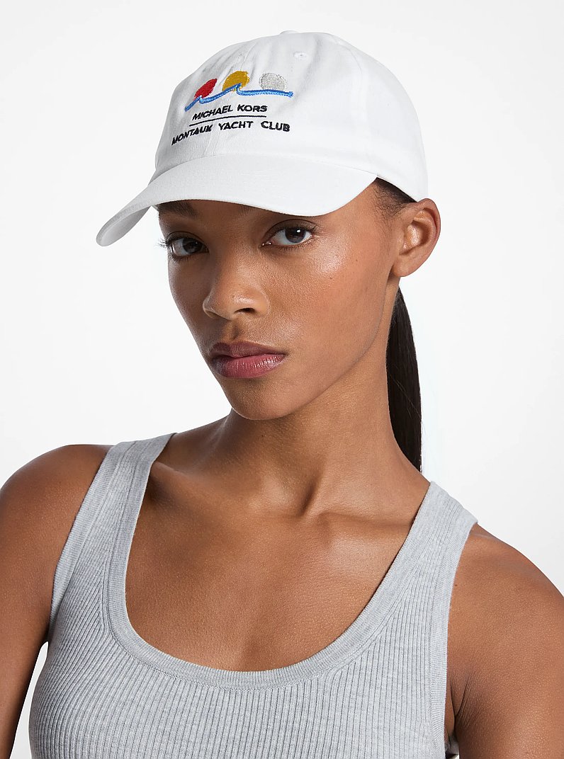 Gorra de b&eacute;isbol de algod&oacute;n Michael Kors x Montauk Yacht Club in BLANCO | Michael Kors