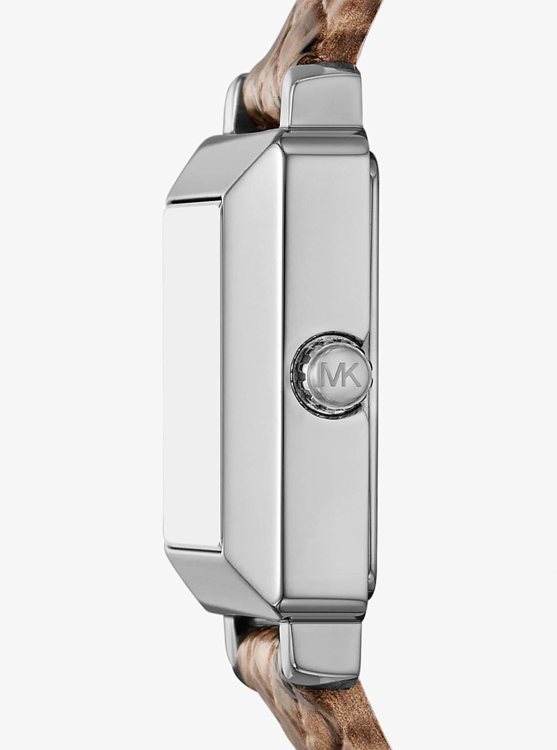 Mini Gwynn Snake Embossed Leather Watch in DRIFTWOOD | Michael Kors