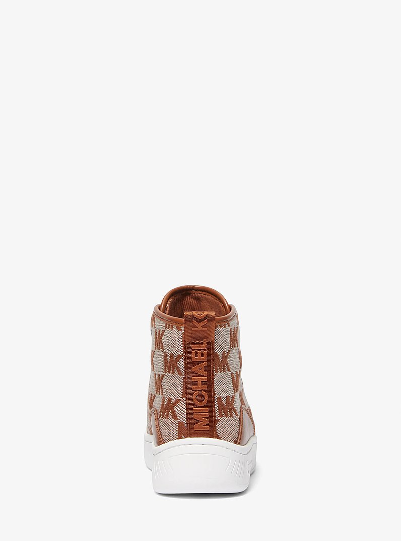 Zapatilla de corte alto Shea de jacquard con logotipo in LUGGAGE | Michael Kors