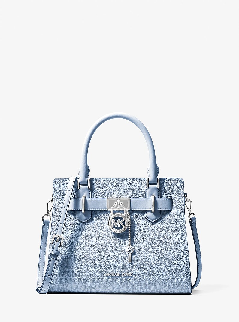 Hamilton Small Signature Logo Satchel in PALE OCEAN | Michael Kors