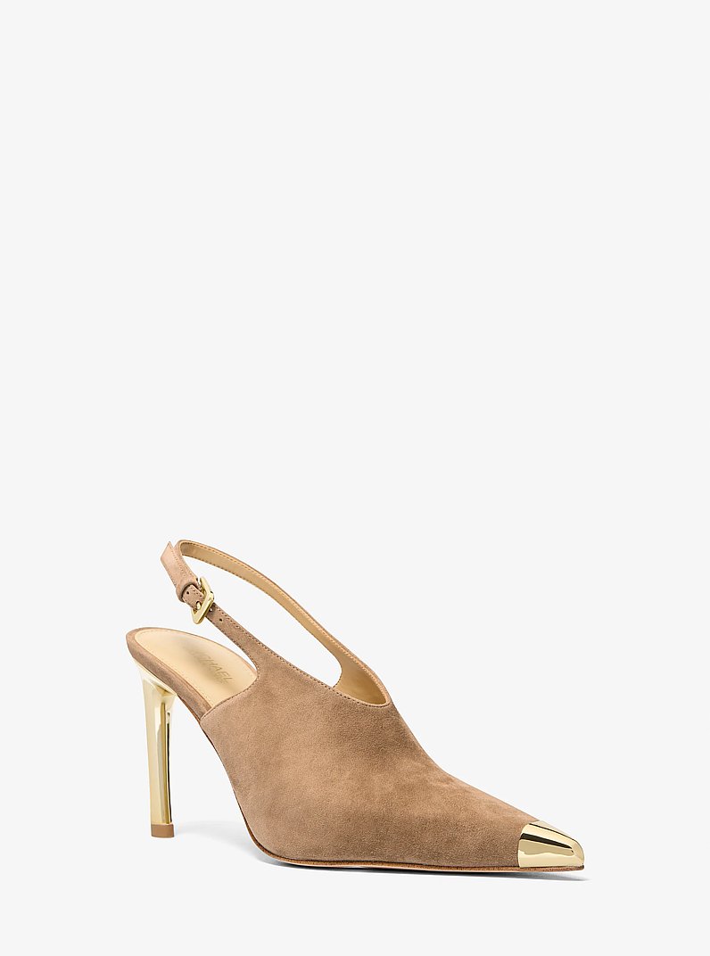D&eacute;collet&eacute; Kasia slingback in pelle scamosciata