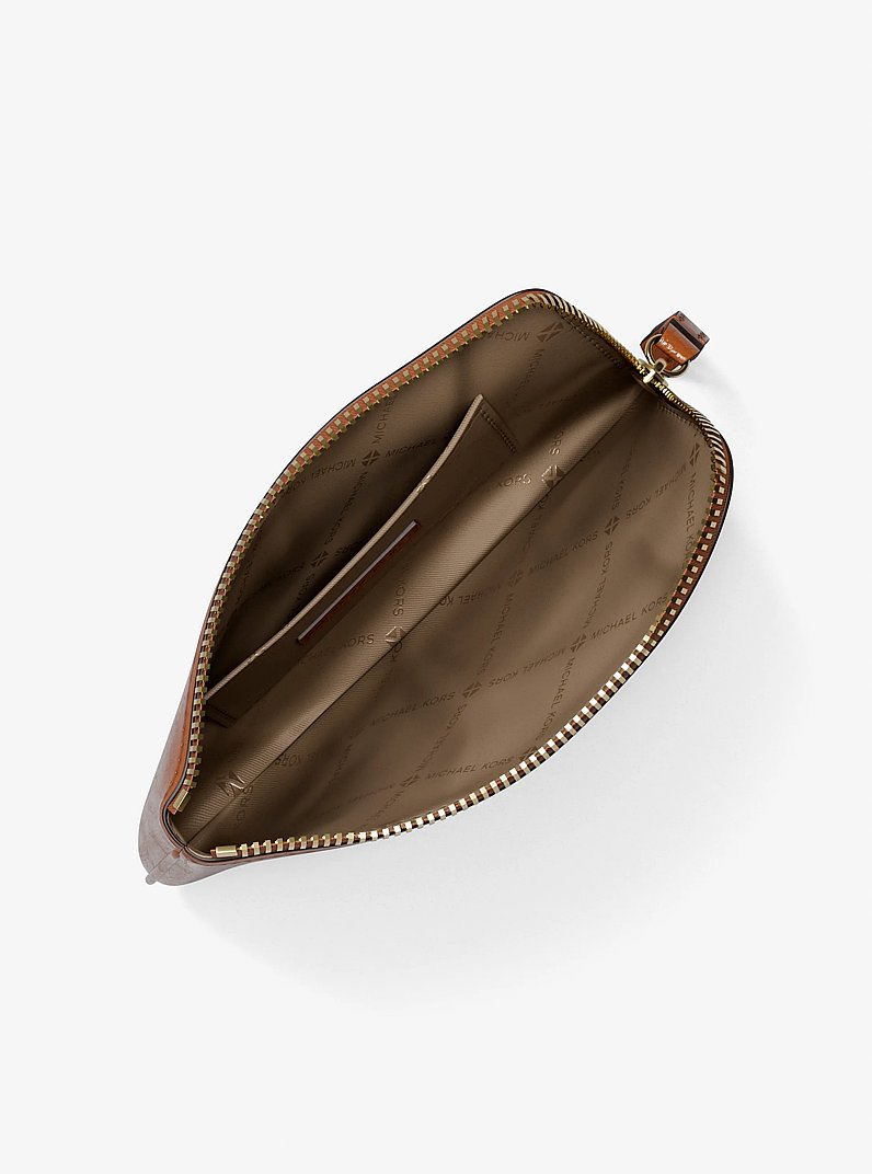 Bolso de pulsera Jet Set Travel peque&ntilde;o con acabado craquelado in LUGGAGE | Michael Kors