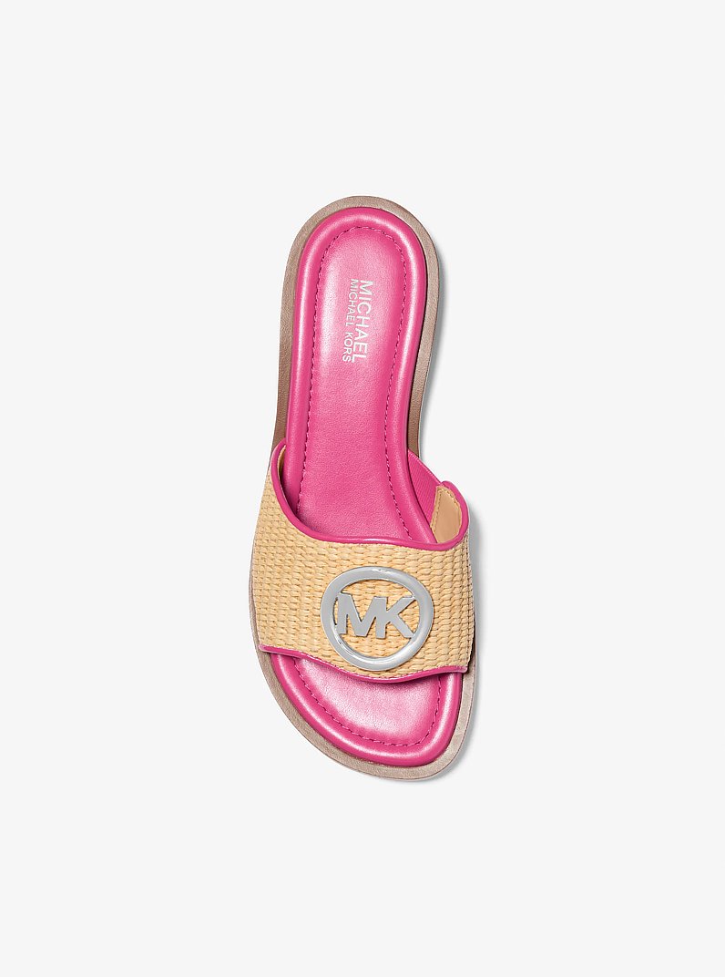 Hannah Straw Slide Sandal in DRAGONFRUIT | Michael Kors