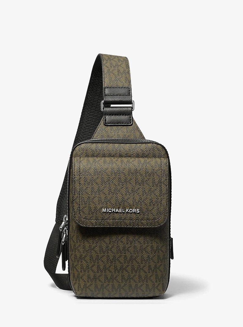 Sac &agrave; une bretelle Hudson &agrave; logo Signature in VERT OLIVE | Michael Kors