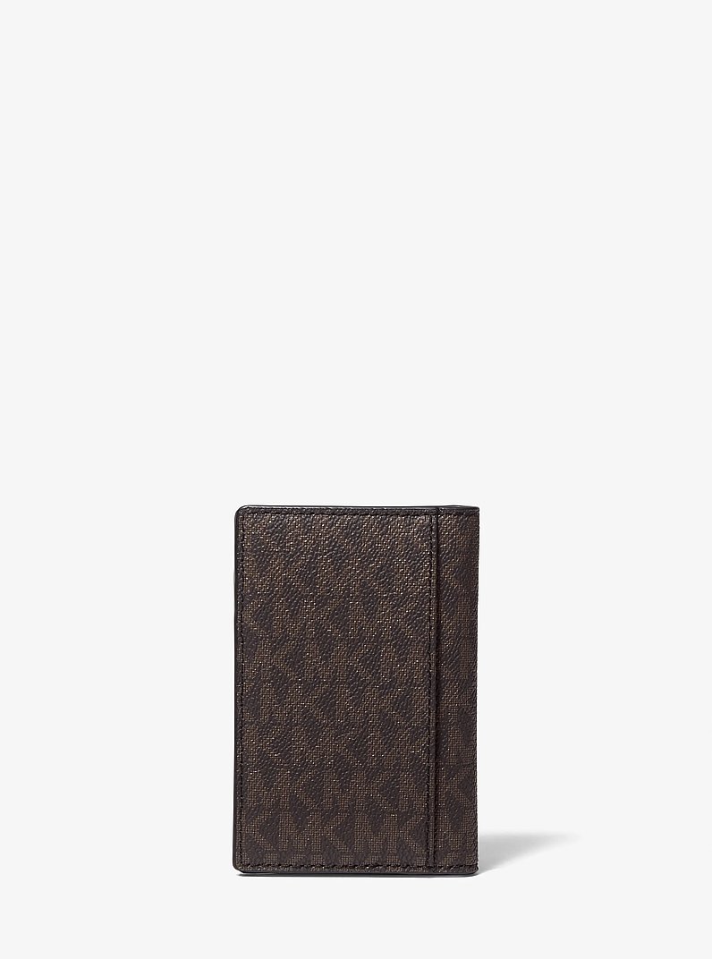 Hudson Logo Bi-Fold Card Case in BROWN/BLACK | Michael Kors