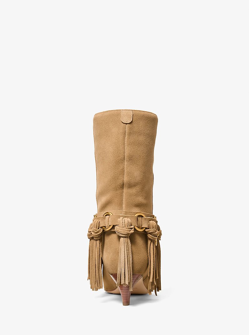 Bota Daniela de gamuza con flecos in CAQUI TOSTADO | Michael Kors