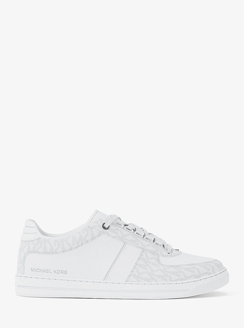Brady Signature Logo and Leather Sneaker in BRIGHT WHT | Michael Kors