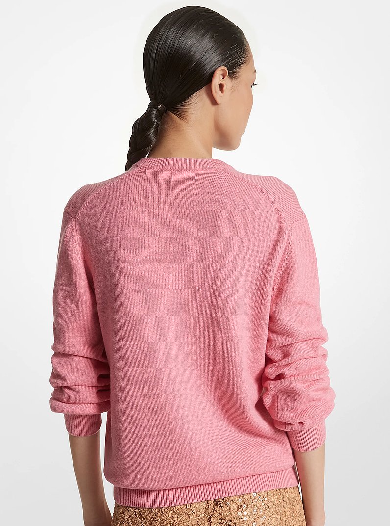 Cashmere Crushed-Sleeve Sweater in GERANIUM | Michael Kors