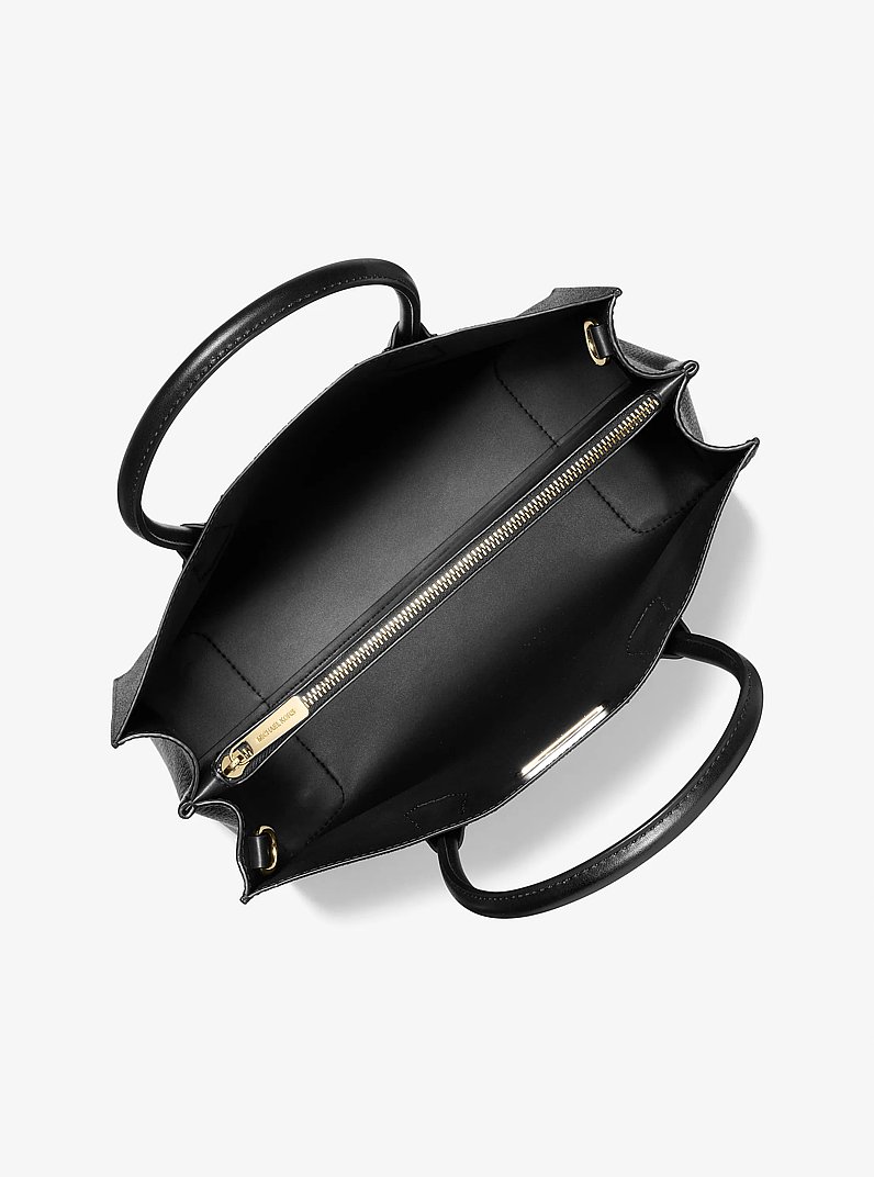 Mercer Large Logo Accordion Tote Bag in BLACK | Michael Kors