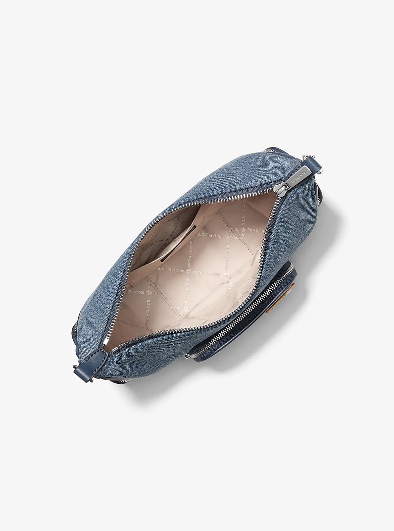 Merritt Small Embellished Denim Convertible Crossbody Bag in WASHED DENIM | Michael Kors