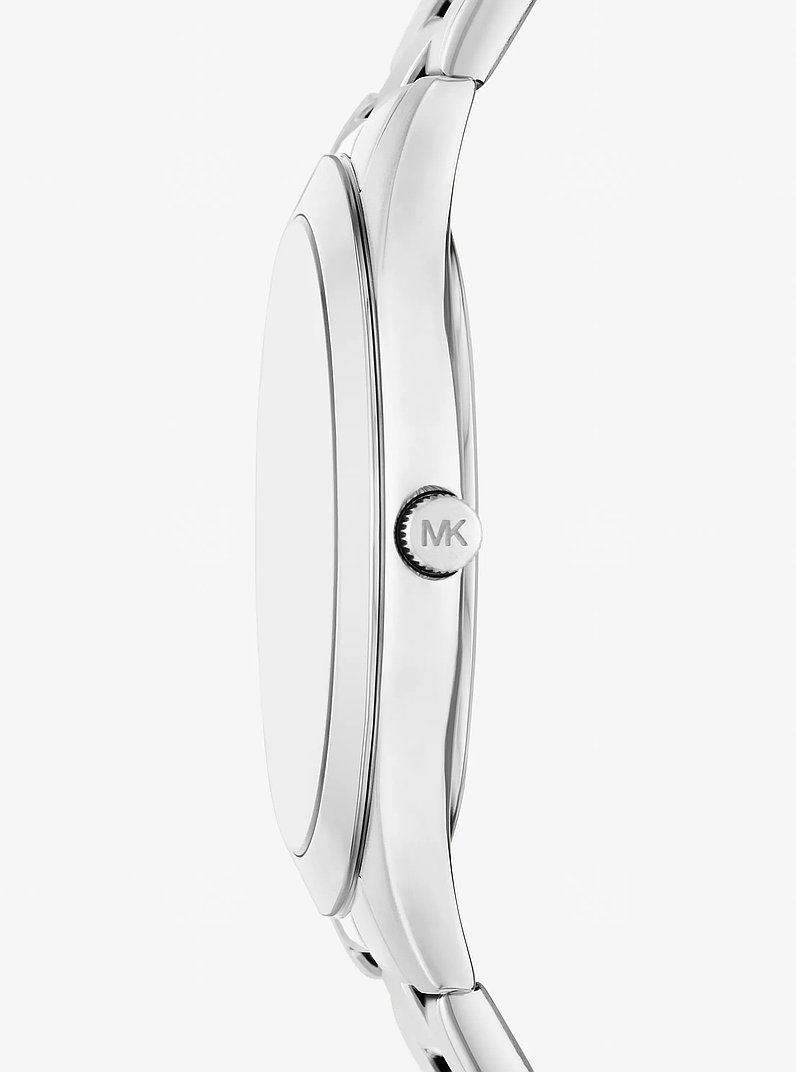 Oversized Aspyn Silver-Tone Watch and Bracelet Jewelry Gift Set in SILVER | Michael Kors