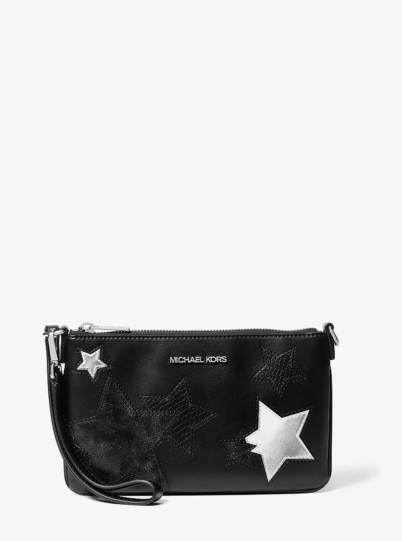 Jet Set Small Printed Wristlet in BLACK | Michael Kors