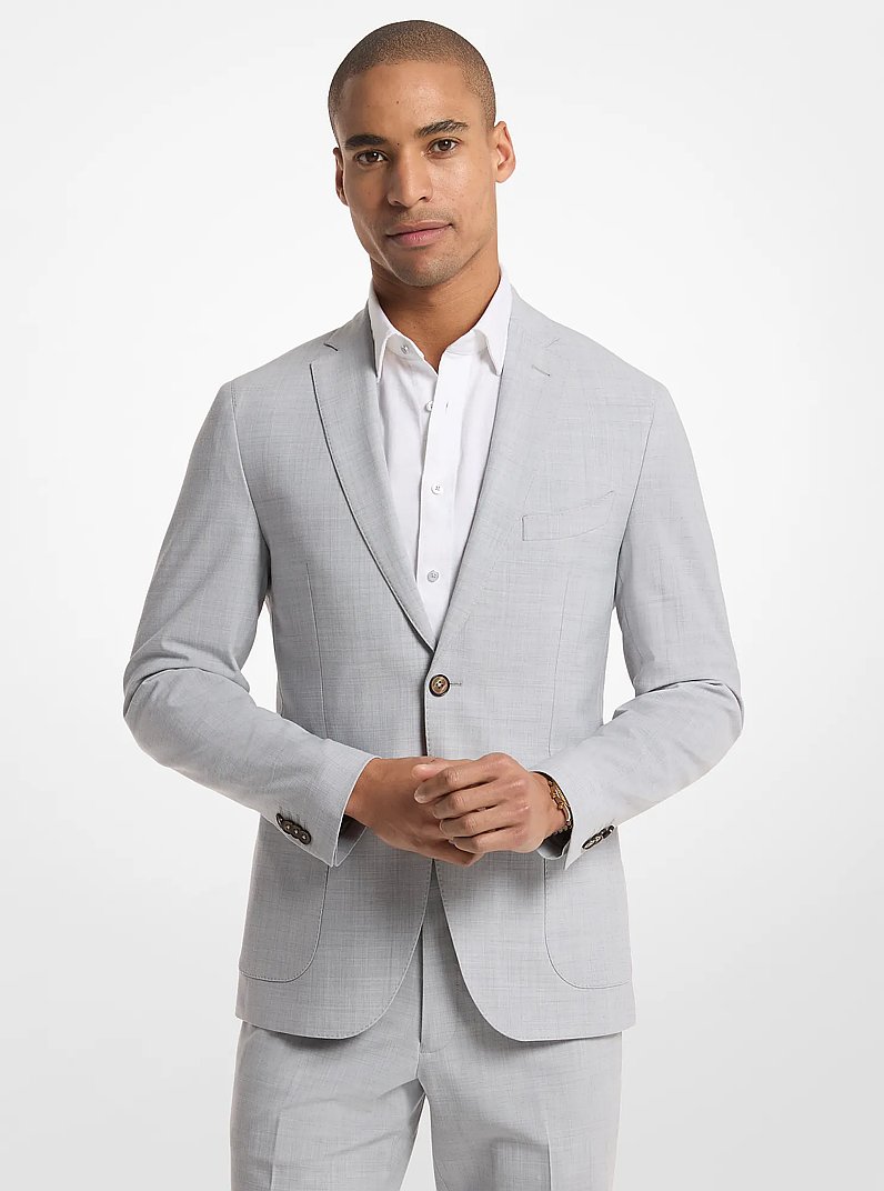 Blazer en m&eacute;lange de laine in GRIS P&Acirc;LE | Michael Kors