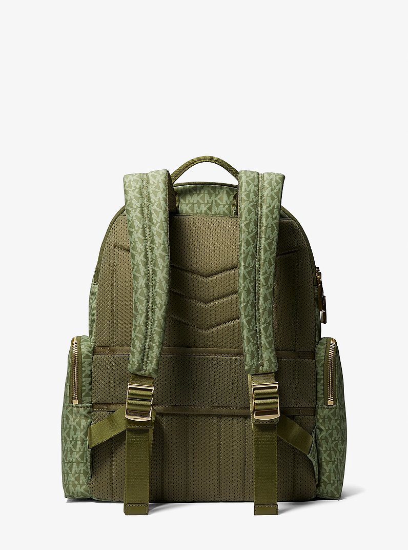 Prescott Large Signature Logo Print Woven Backpack