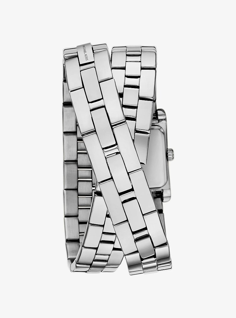 Mini Monroe Silver-Tone Double Wrap Watch in SILVER | Michael Kors