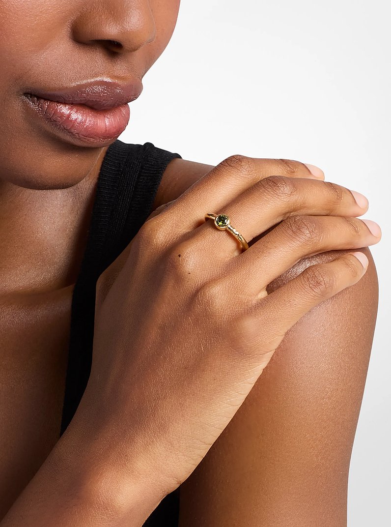 Round Stone Ring in GOLD/PERIDOT | Michael Kors