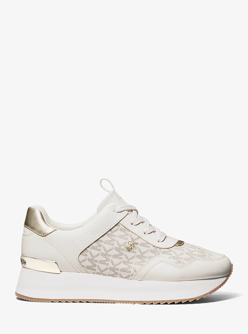 Raina Signature Logo Platform Trainer in VANILLA | Michael Kors