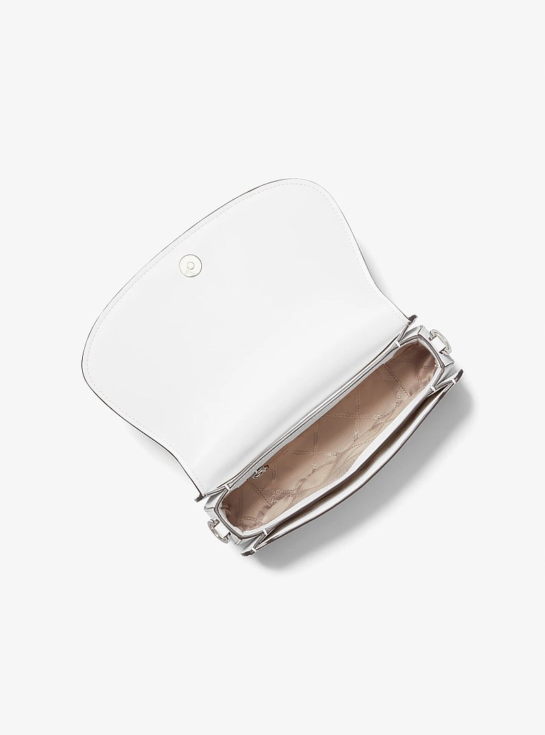 Messenger-Tasche Mila Medium aus Leder in OPTIC WHITE | Michael Kors
