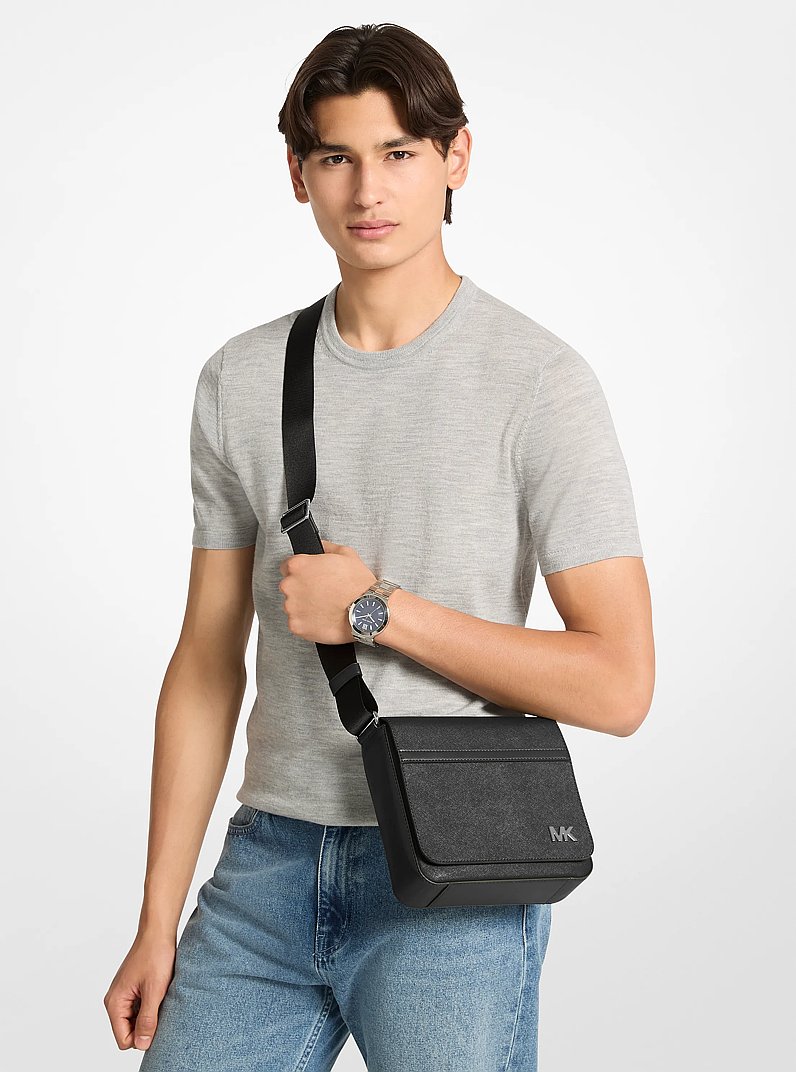Cooper Leather Crossbody Bag in BLACK | Michael Kors