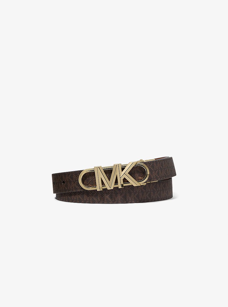Cintura Empire reversibile in pelle con logo