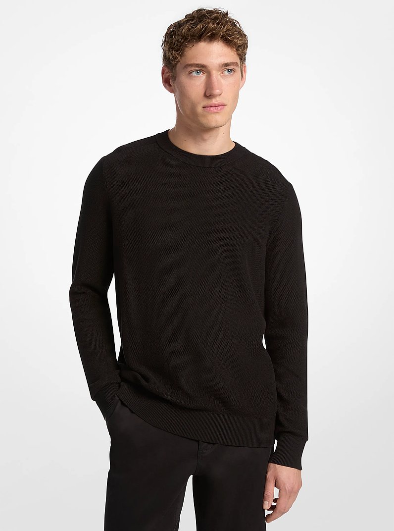 Cotton Moulin&eacute; Sweater in BLACK | Michael Kors