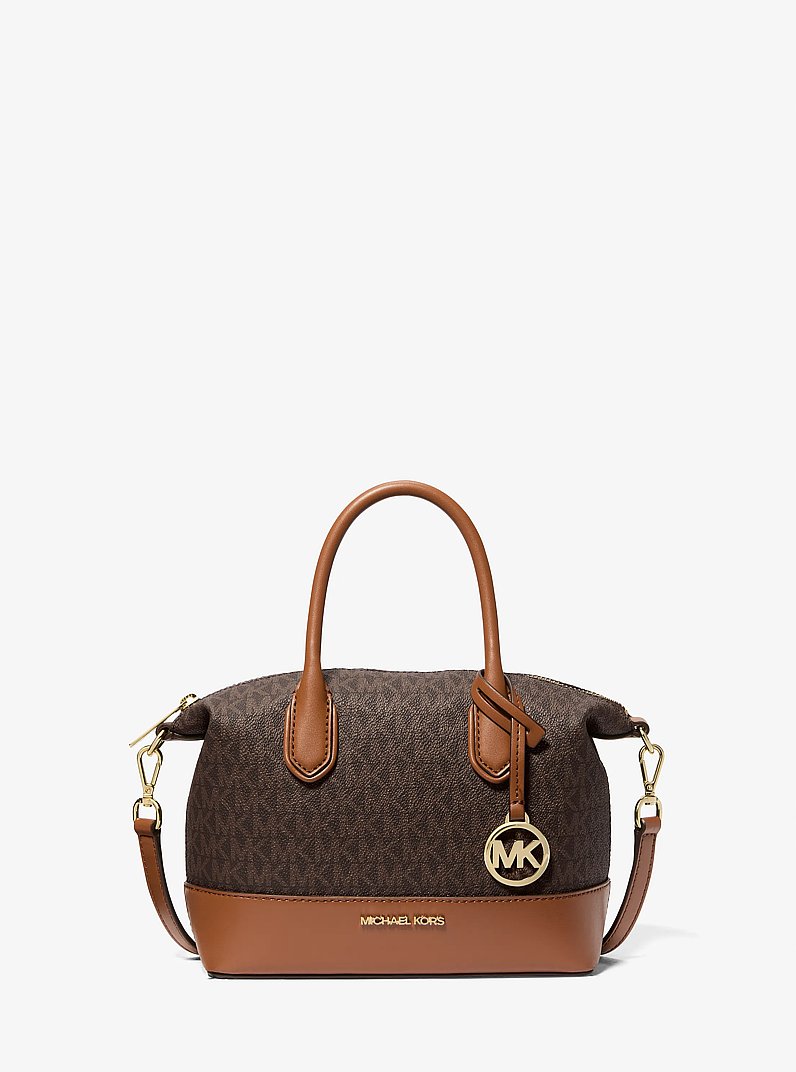 Hyde Small Logo Satchel in BROWN | Michael Kors