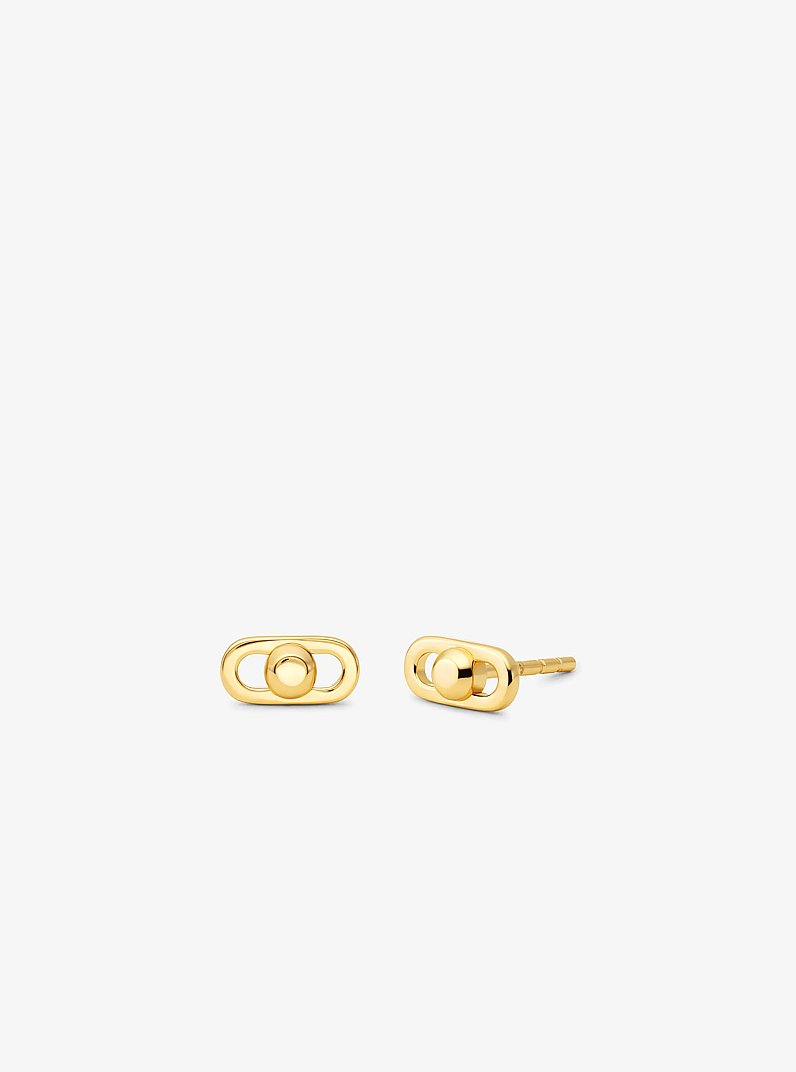 Ohrstecker Astor Link Extra-Small aus Sterlingsilber mit Edelmetallbeschichtung in GOLDTON | Michael Kors