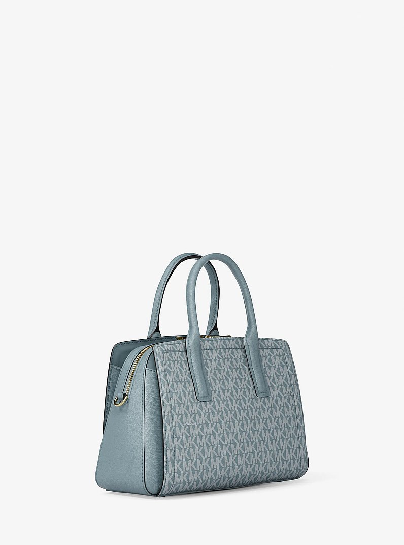 Laila Small Signature Logo Satchel in CHAMBRAY | Michael Kors