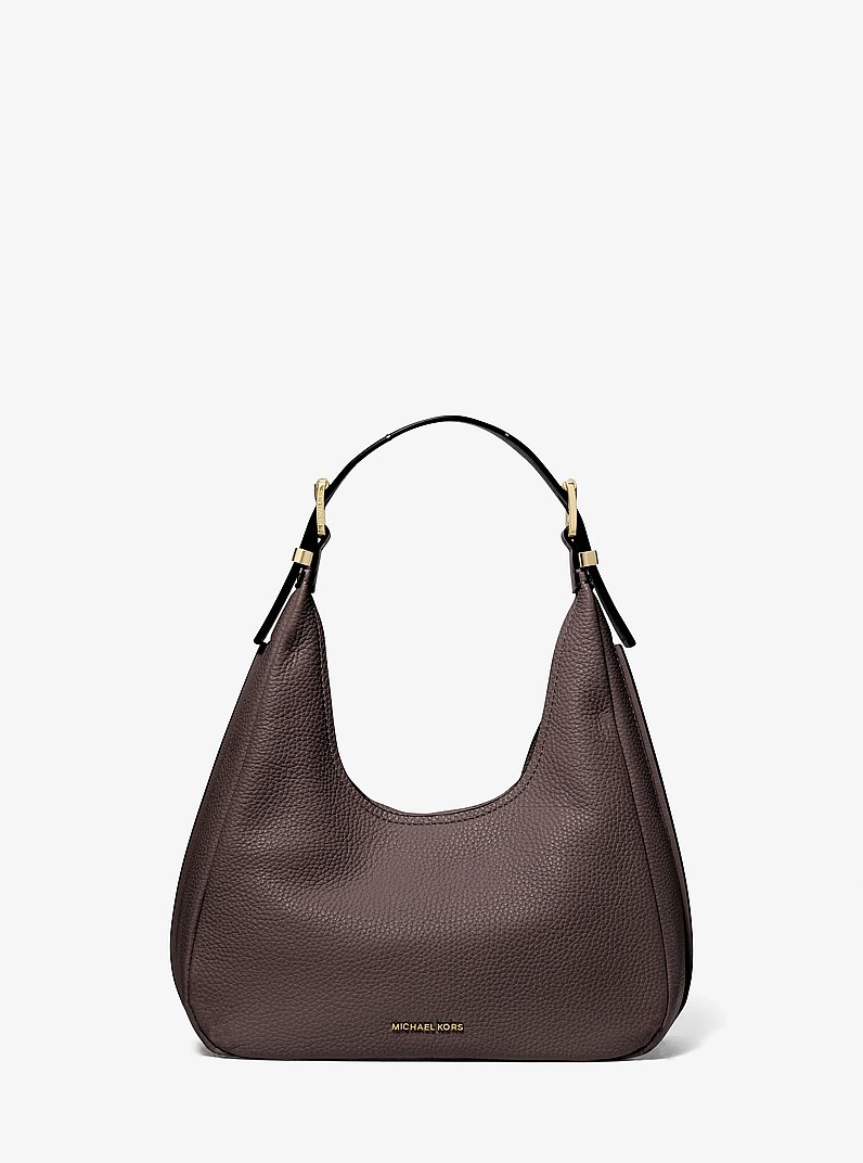 Bolso hobo de hombro Nolita peque&ntilde;o de piel granulada in CHOCOLATE | Michael Kors