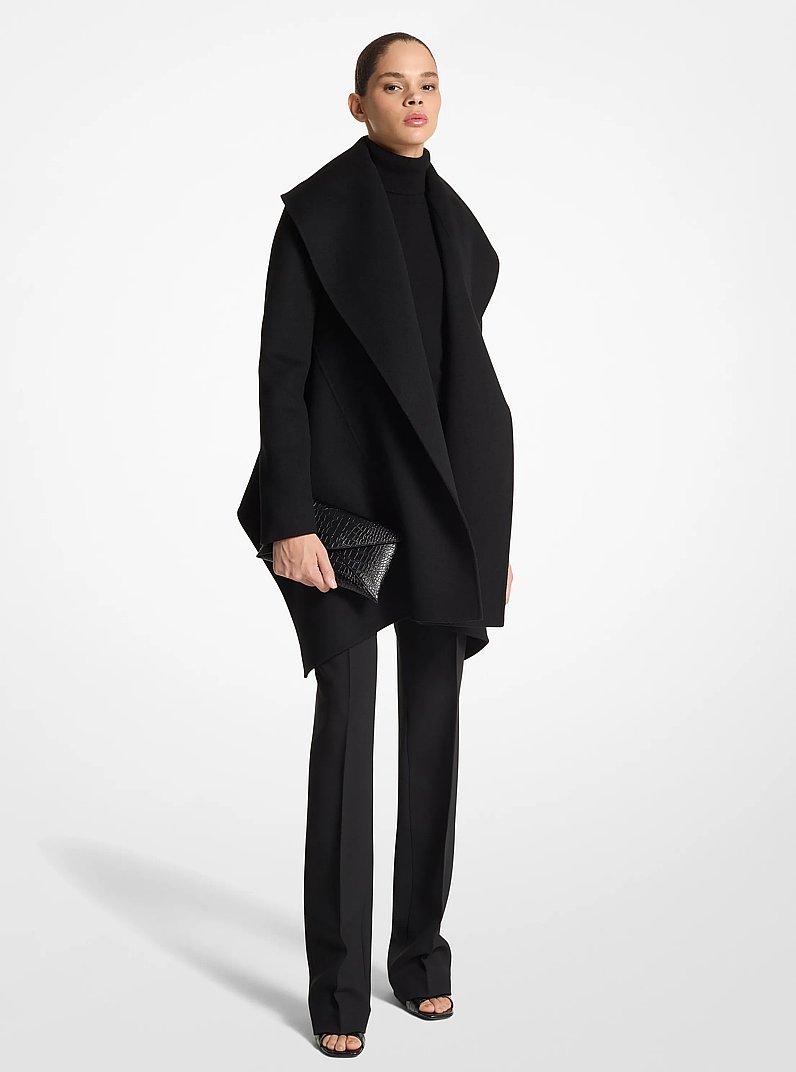 Wool Shawl Collar Jacket in BLACK | Michael Kors