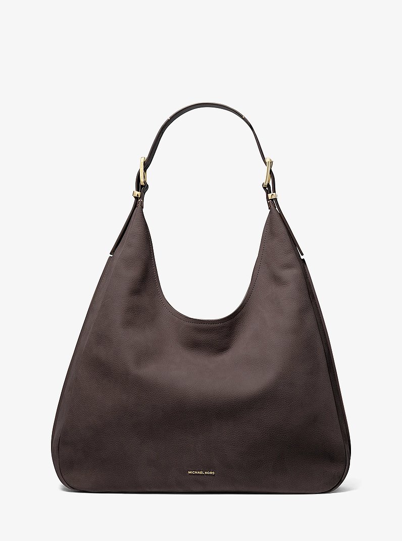 Grand sac port&eacute; &eacute;paule boh&egrave;me Nolita en nubuck in CHOCOLAT | Michael Kors