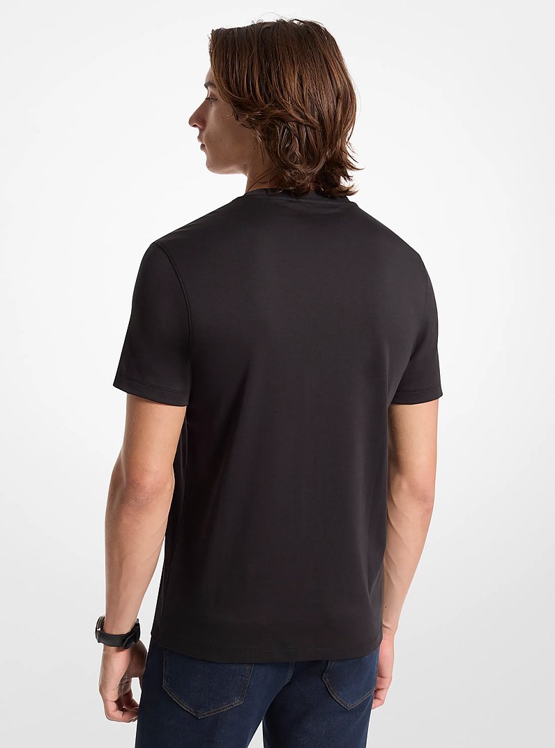 Cotton Crewneck T-Shirt in BLACK | Michael Kors