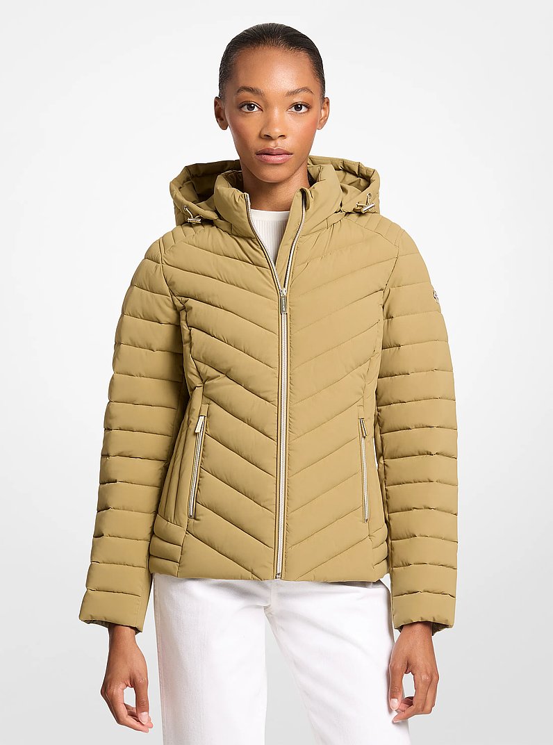 Chevron Quilted Jacket in OREGANO | Michael Kors