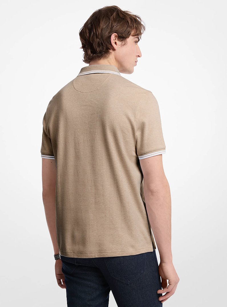Greenwich Cotton Polo Shirt in BIRCH HEATHER | Michael Kors