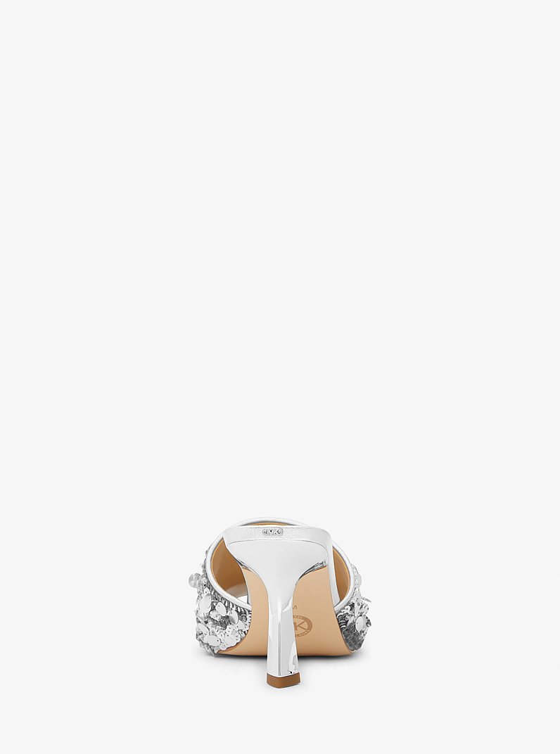 Limited-Edition Tessa Hand-Embellished Mule in SILVER | Michael Kors
