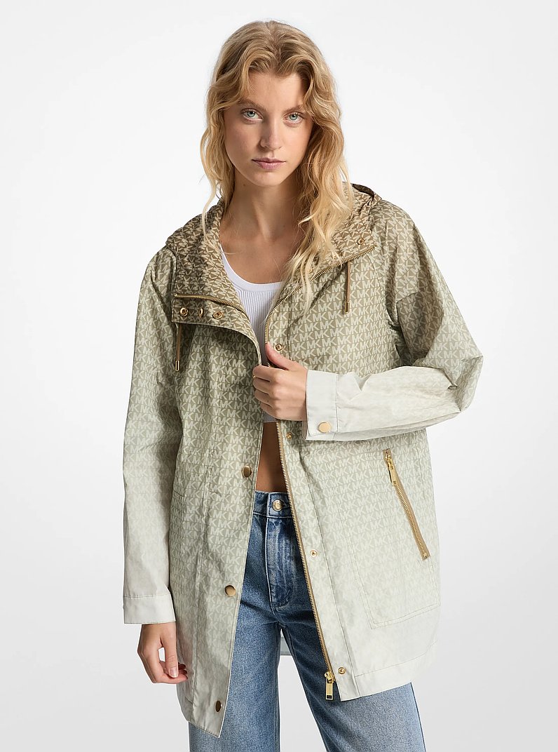 Ombré Logo Print Ciré Anorak in HUSK - Sale | Michael Kors Canada [CA]