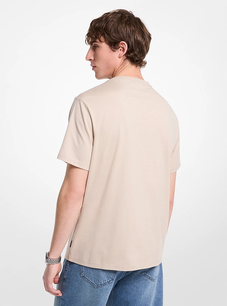 Logo Embossed Cotton T-Shirt in DUNE | Michael Kors