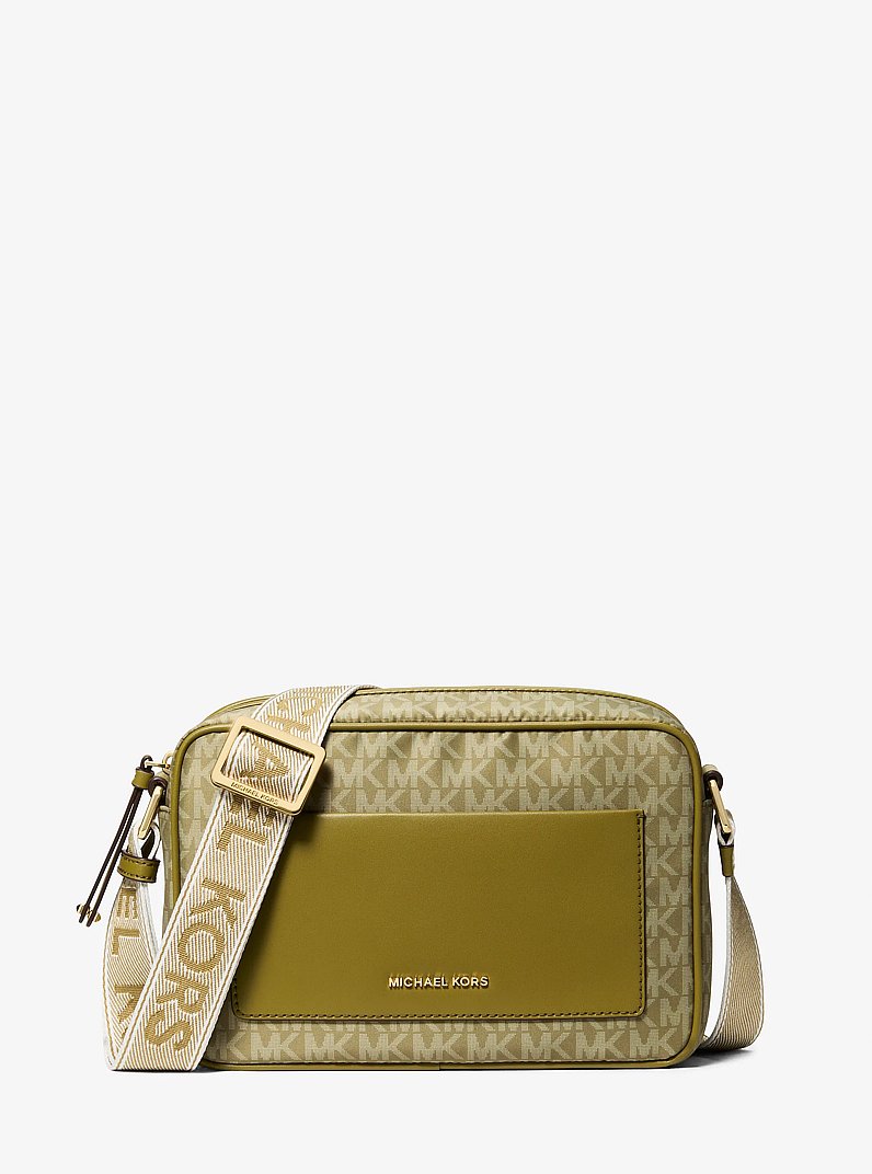 Jet Set Large Signature Logo Crossbody Bag in PISTACHIO | Michael Kors