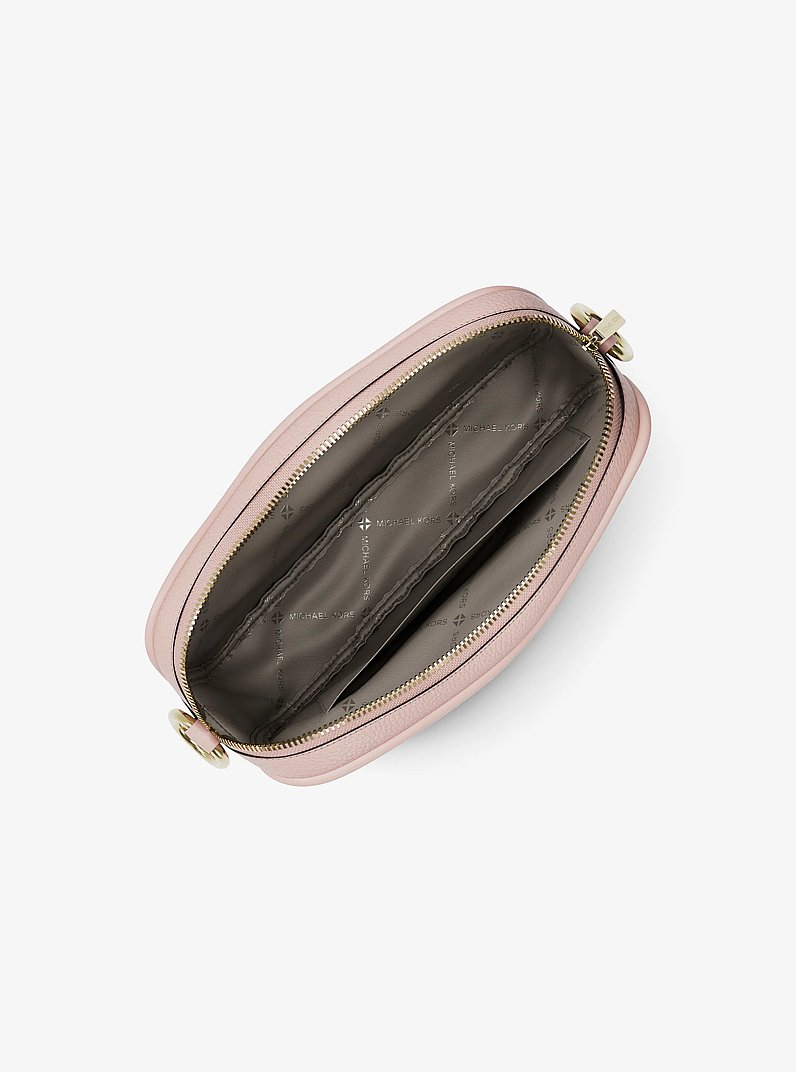 Jet Set Large Pebbled Leather Camera Crossbody Bag in POWDER BLUSH | Michael Kors