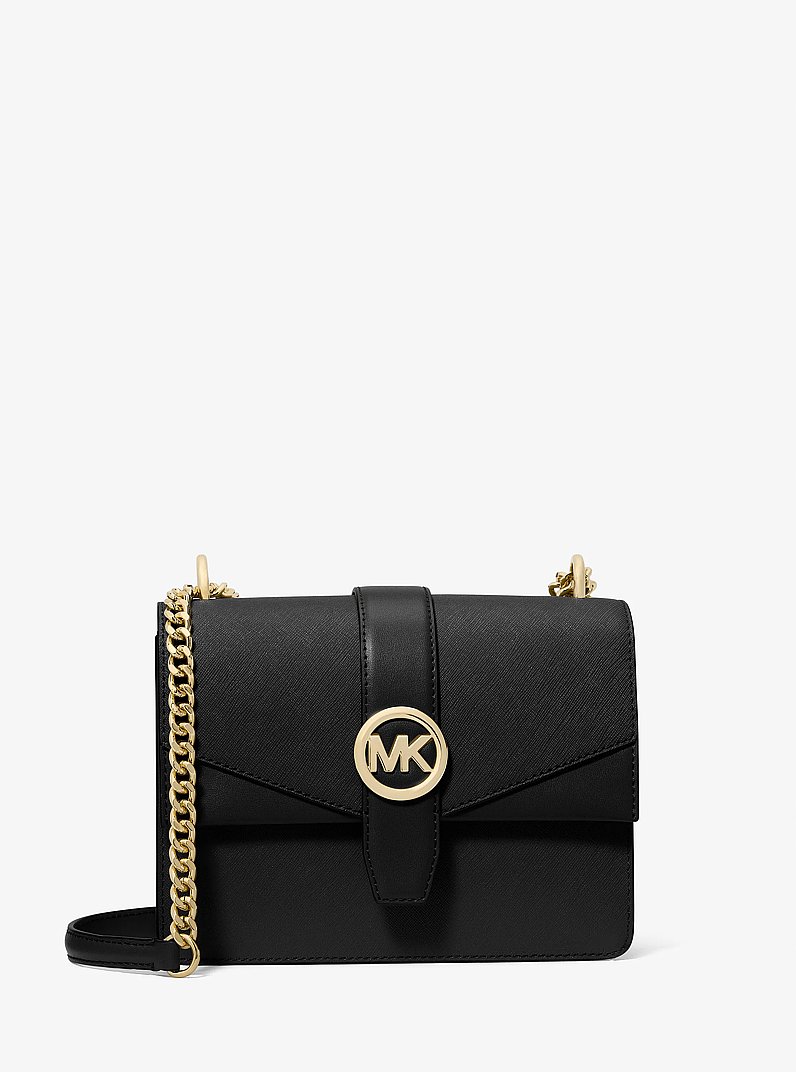 Greenwich Small Saffiano Leather Crossbody Bag in BLACK - Sale